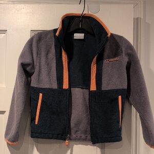 NWOT Columbia Kids Fleece Jacket Purple Blue Orange XS Outdoors Active Colorbloc